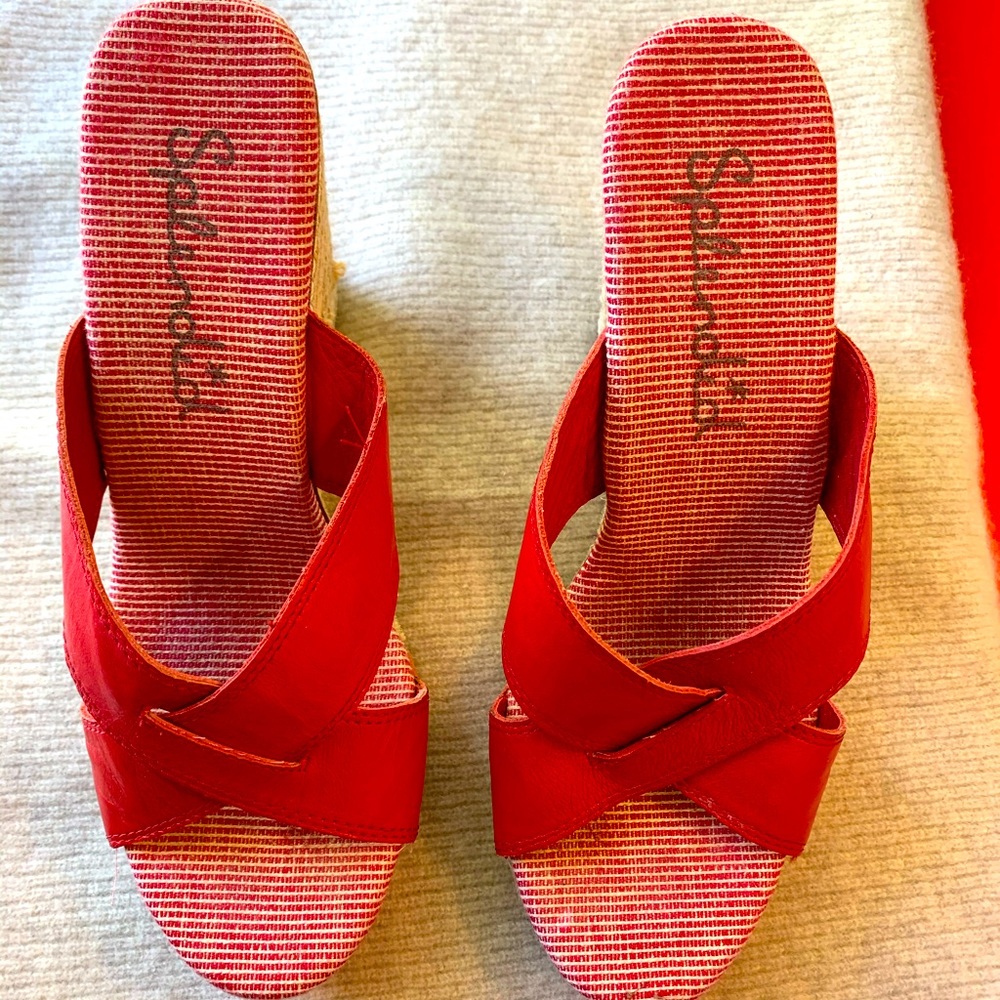 Red Splendid Wedge Sandals